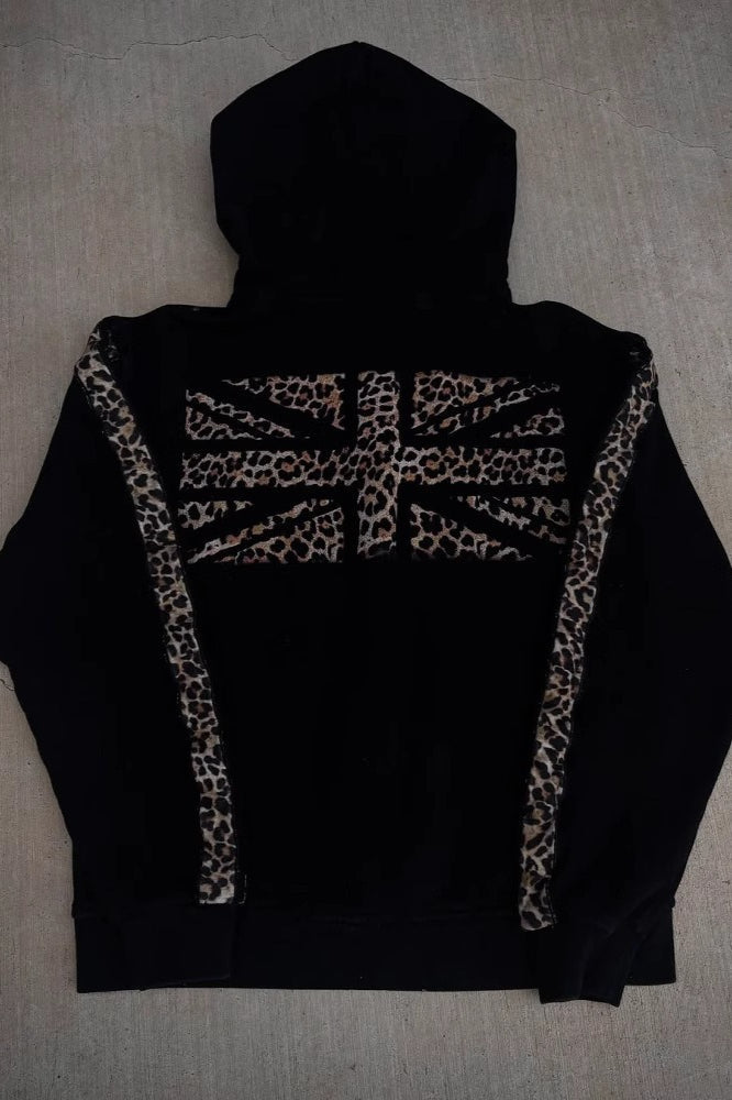 Leopard Print Y2K Street Zip-Up Hoodie
