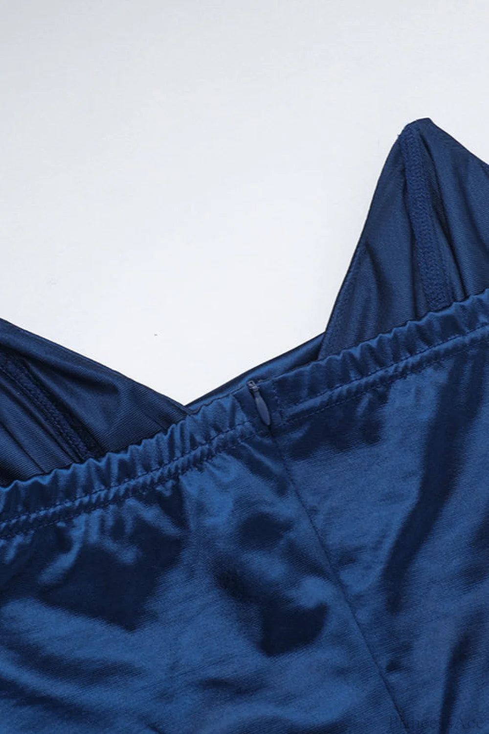 Deep V Waist-Cinched Satin Split Bodycon Party Dress