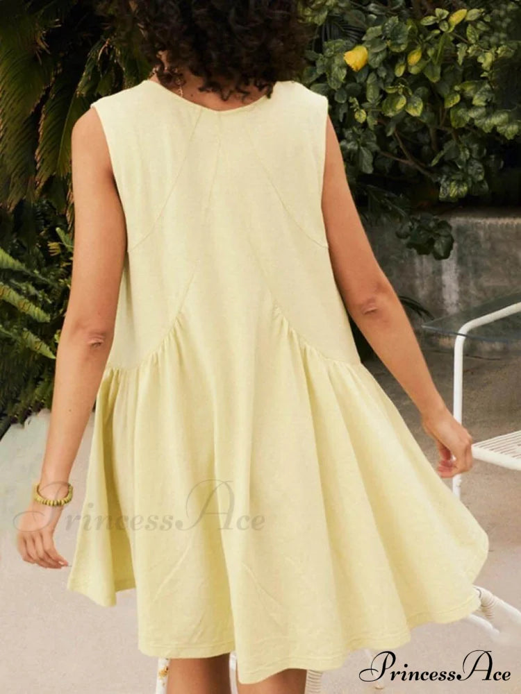 Deep V Wide Charming Strap Mini Tank Dress Dresses