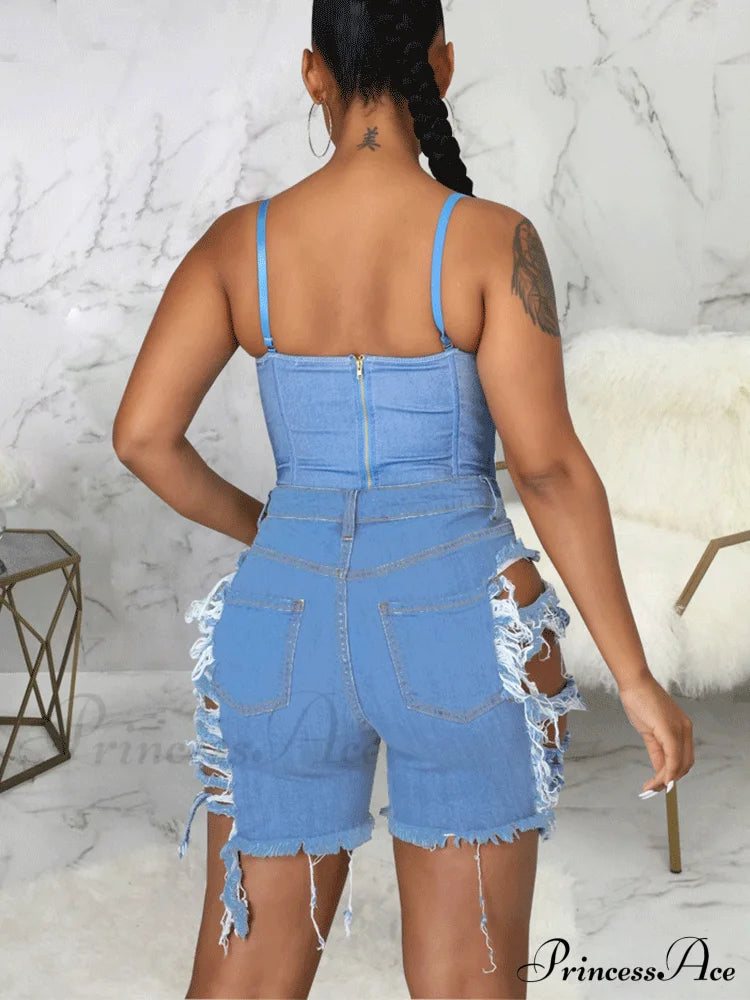 Denim Puff Graceful Vest Jacket Jeans