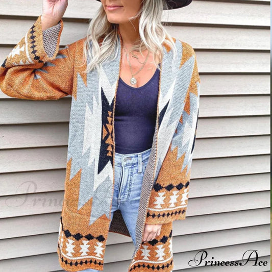 Design Geometric Cardigan Coats