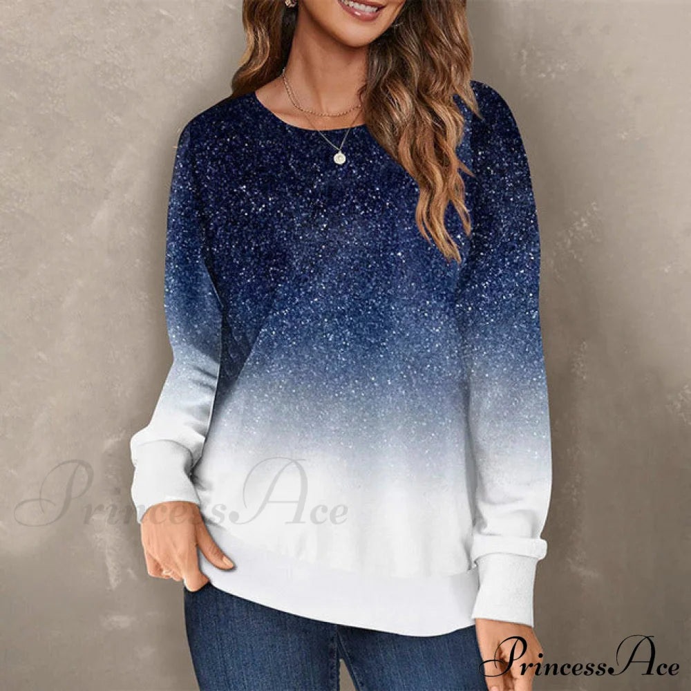 Design Gradient Sweatshirt Blouses