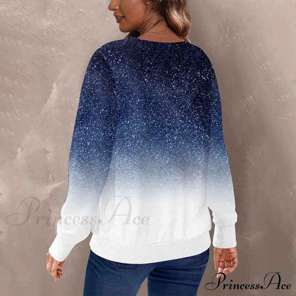 Design Gradient Sweatshirt Blouses