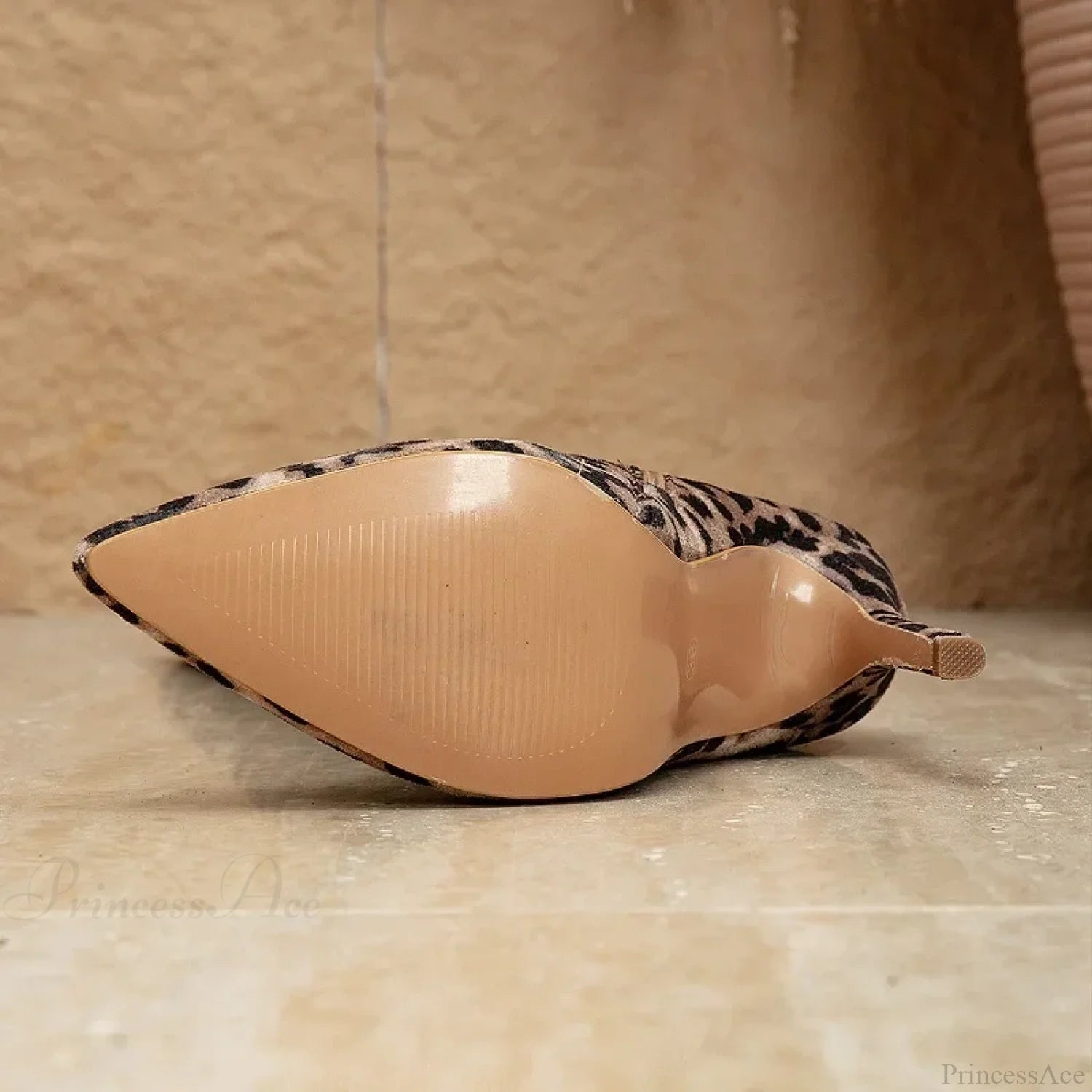 Design Pointed Thin High Heel Leopard Print Zipper Long Women Knee High Boot