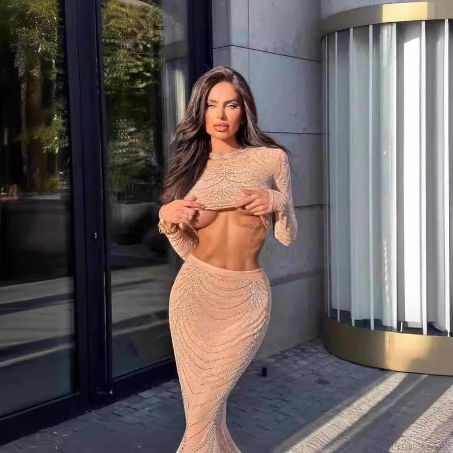 Designer Chic Strapless Prom Dress promdress-250223