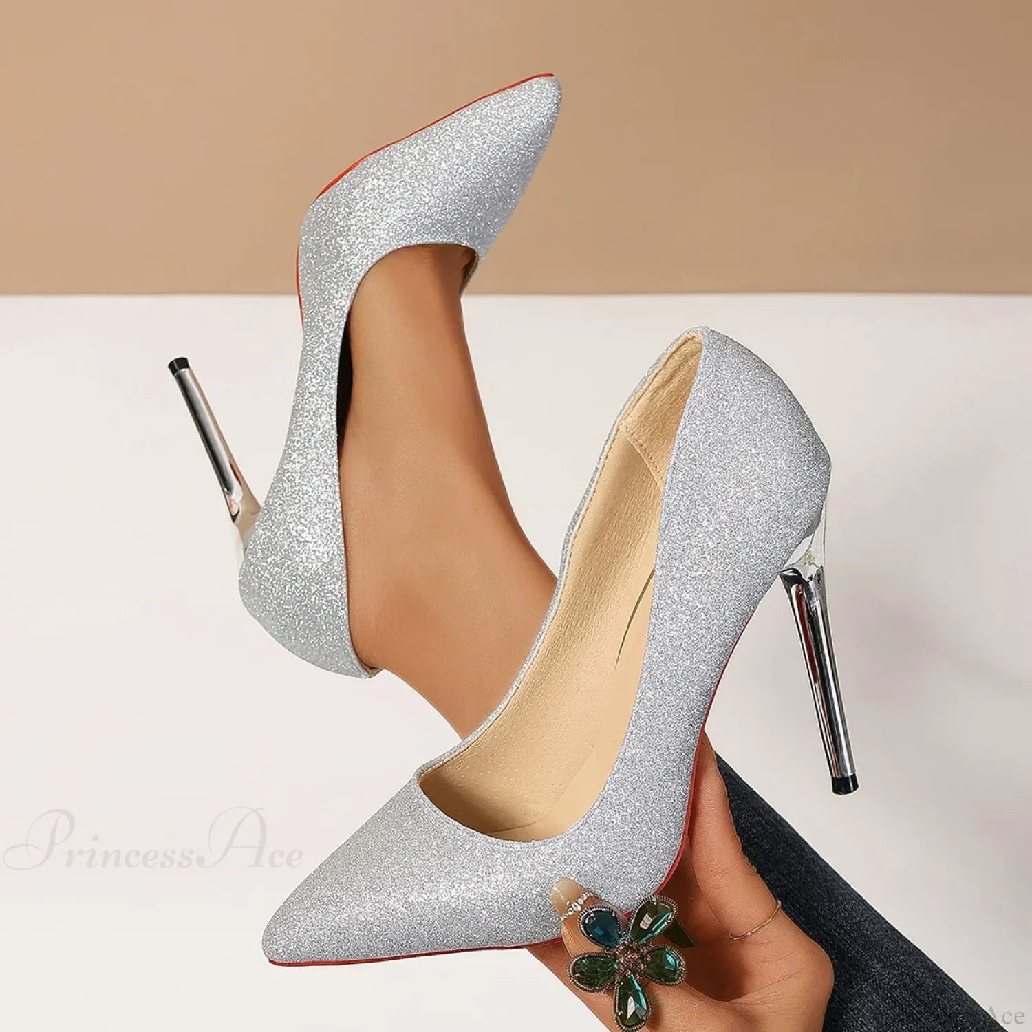 Designer Pointed Toe Red Bottom Sexy Party Pumps Women High Heels Plus Size Zapatos De Mujer Heel