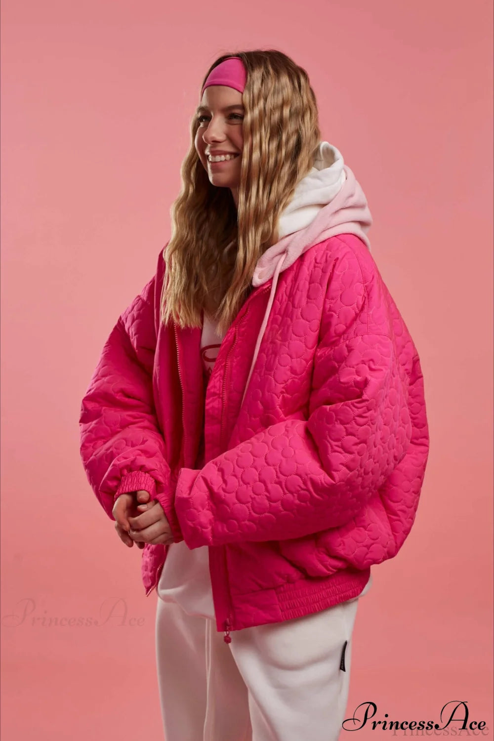 Detachable Hood Color-Block Paneled Padded Hoodie