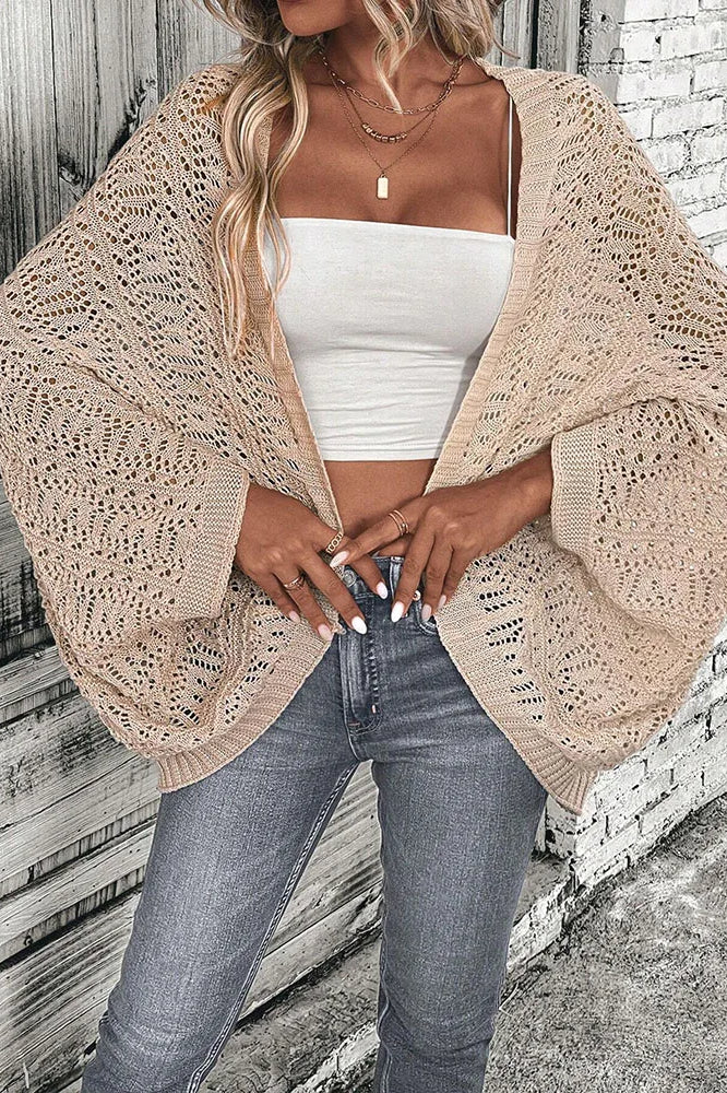 Loose Batwing Sleeve Knit Cardigan