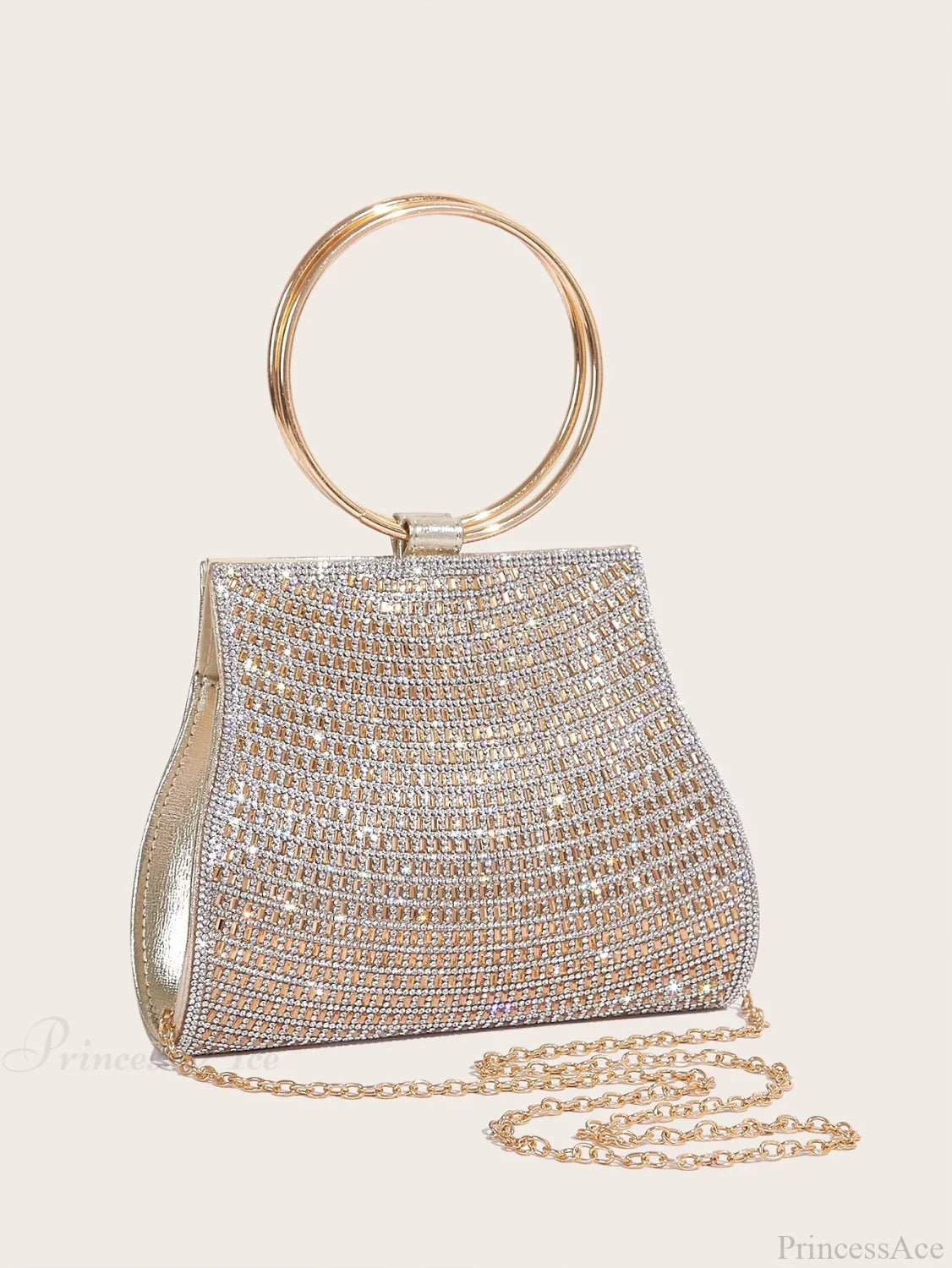 Diamond Rhinestones Bridal Evening Clutch Bag Gold clutchbag-250126