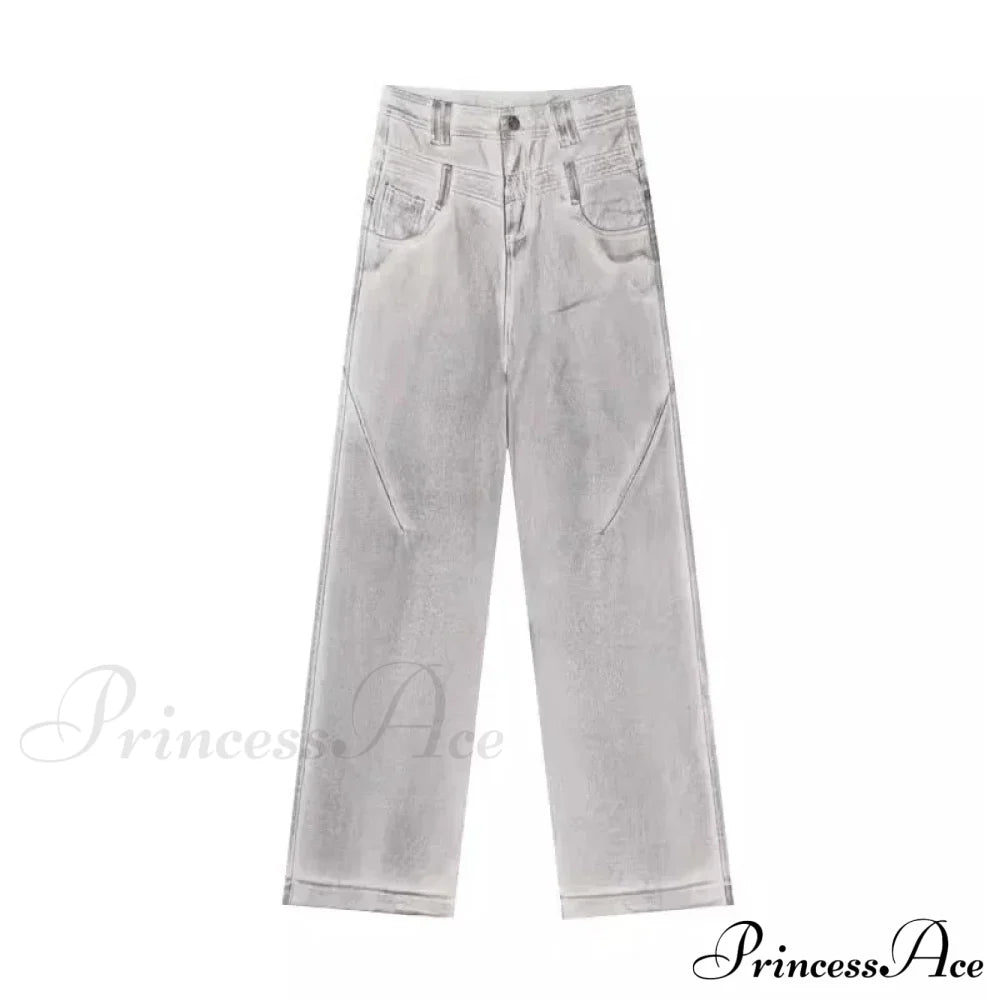 Dirty Wash Distressed Halloween Pants White / S