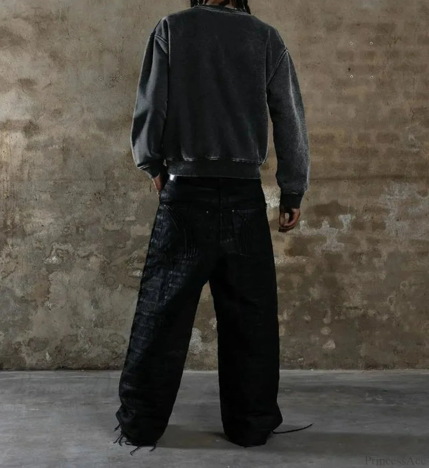 Distressed Cotton Gothic Sweatshirt