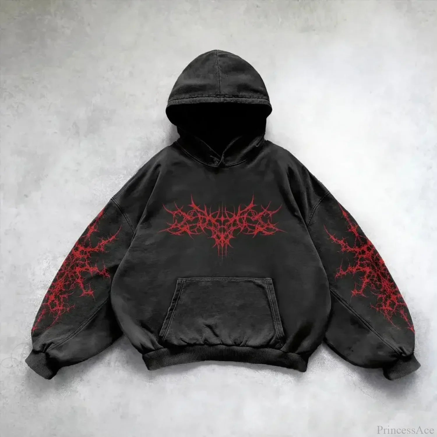 Divin Embroidery Zip Up Hoodie black 2 / M