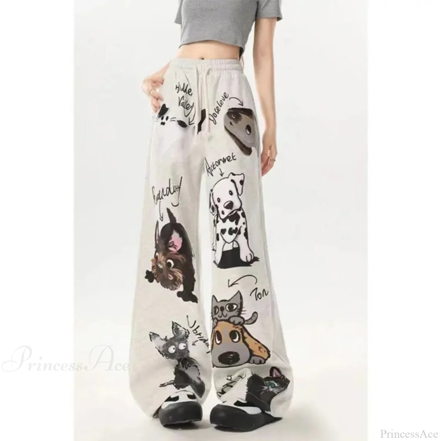 Dog Pattern Street Casual Pants