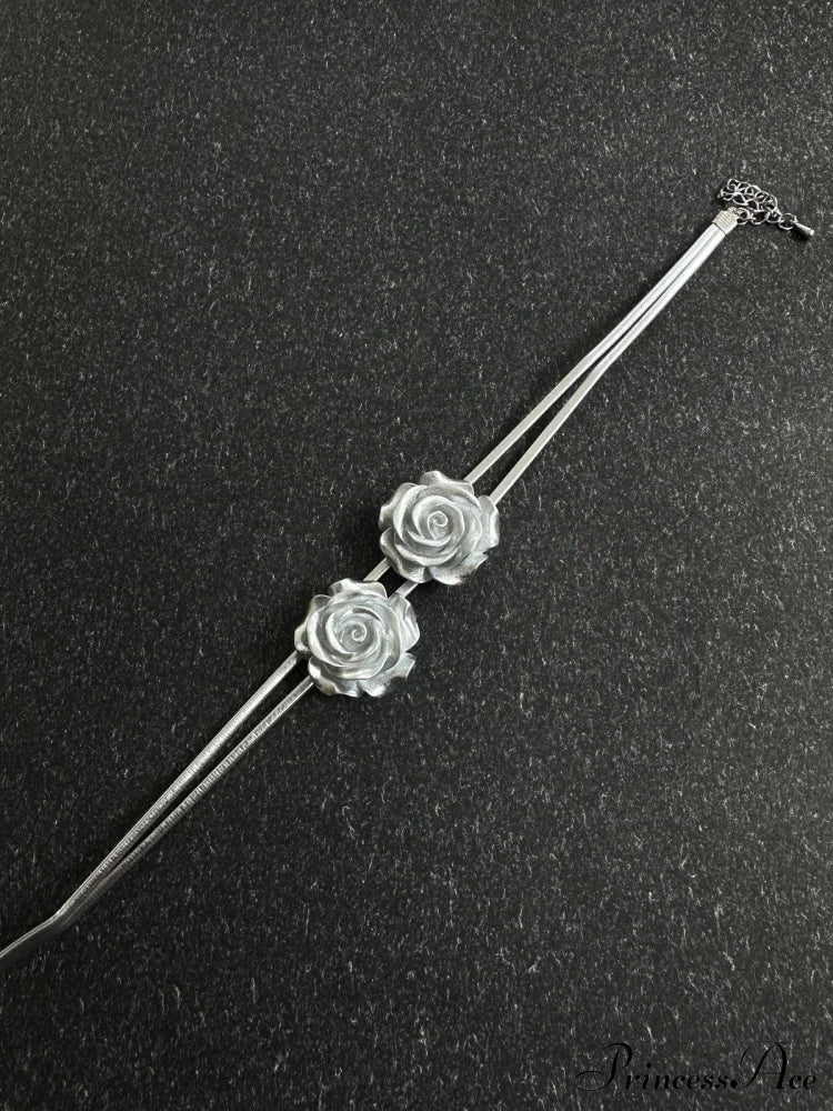 Double Rose Graceful Decor Necklace Necklaces