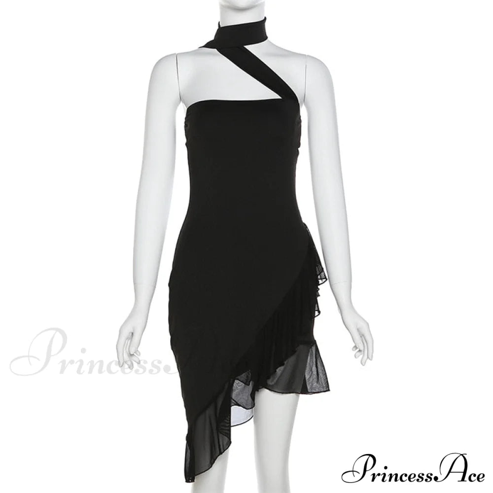 Draped Frill Stylish Tube Mini Dress