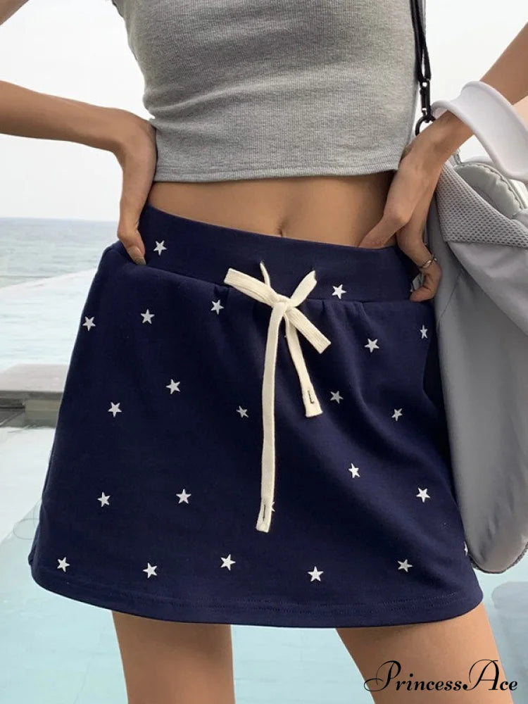 Drawstring Low Waist Trendy Baggy Cargo Pants Blue / S Mini Skirts