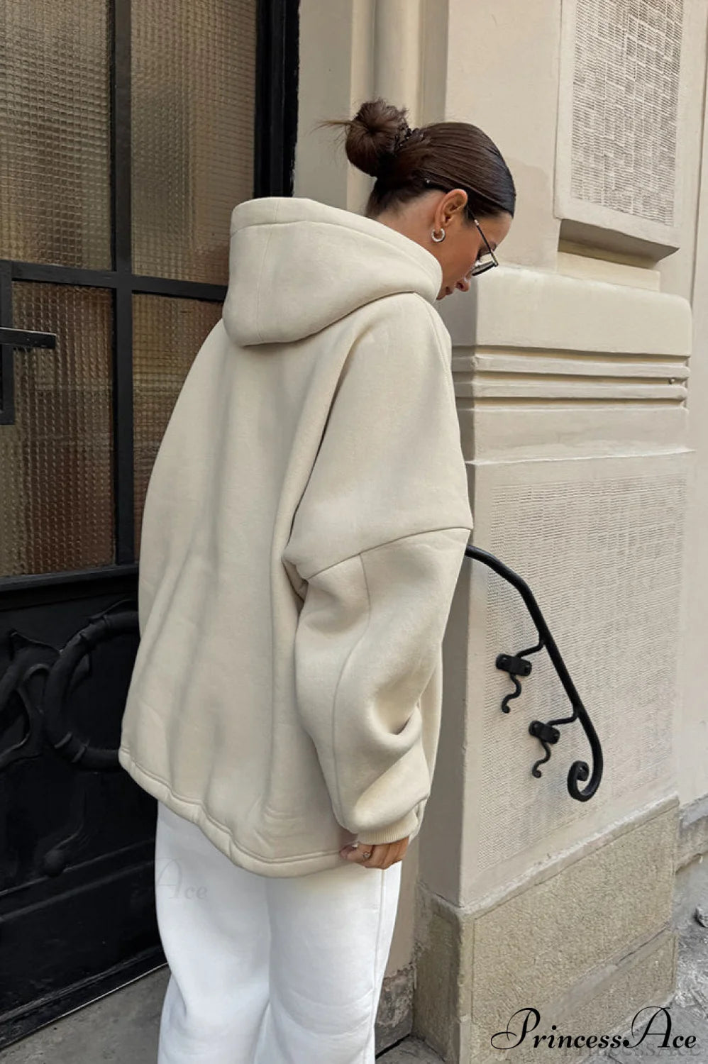 Drop Shoulder Hooded Loose Minimalist Sweatshirt