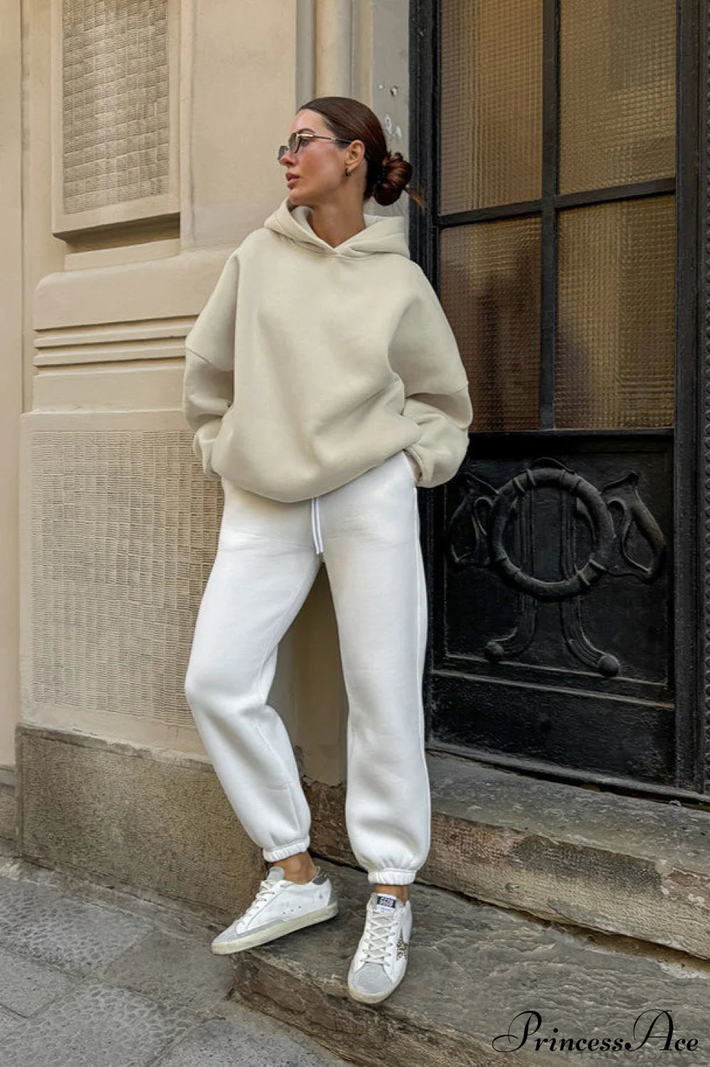 Drop Shoulder Hooded Loose Minimalist Sweatshirt