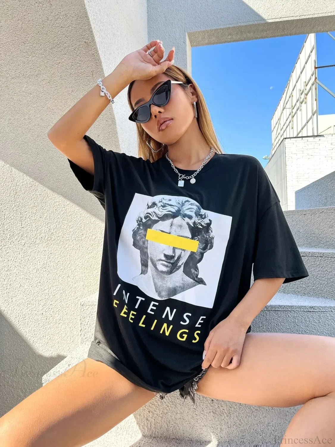 Drop Shoulder Oversized Streetwear T-shirt black2 / 4XL t-shirt-250223