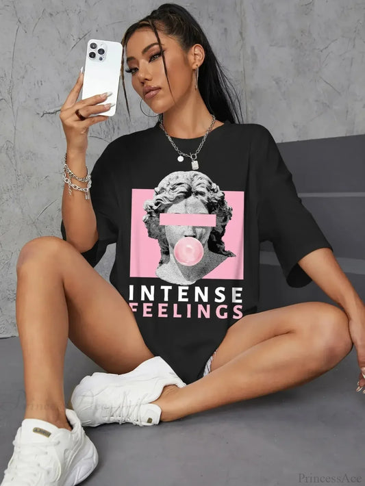 Drop Shoulder Oversized Streetwear T-shirt black3 / 4XL t-shirt-250223