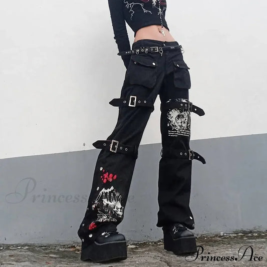 E-Girl Black Cargo Halloween Pants / S