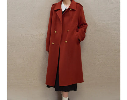 British Style Wool Red Coat