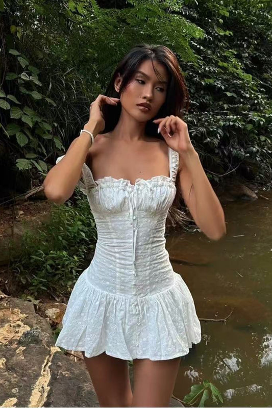 Robe bohème en coton brodé