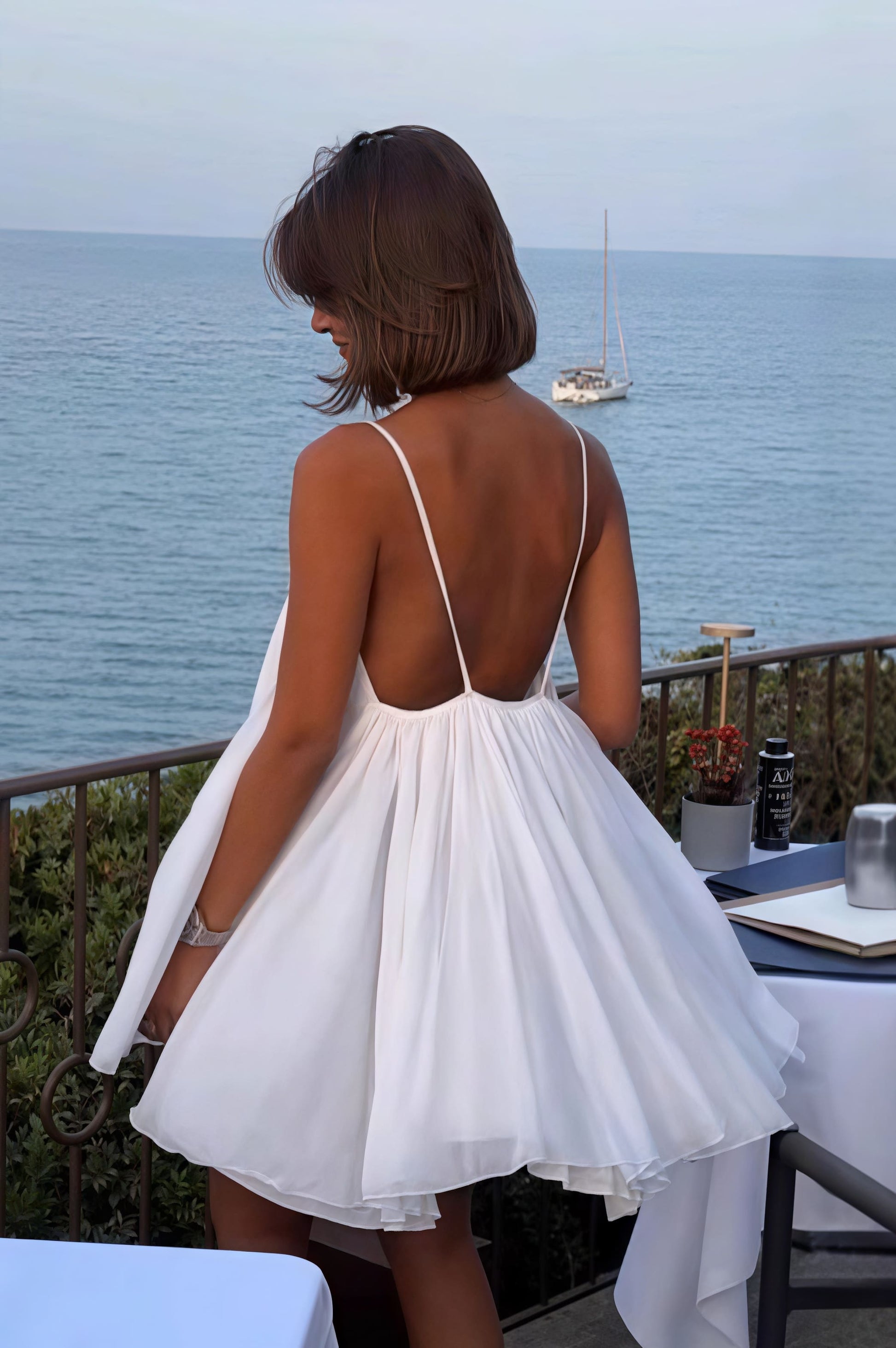 Solid Pleated Flowy Cami Mini Dress PrincessAce Solid Pleated Flowy Cami Mini Dress PrincessAce