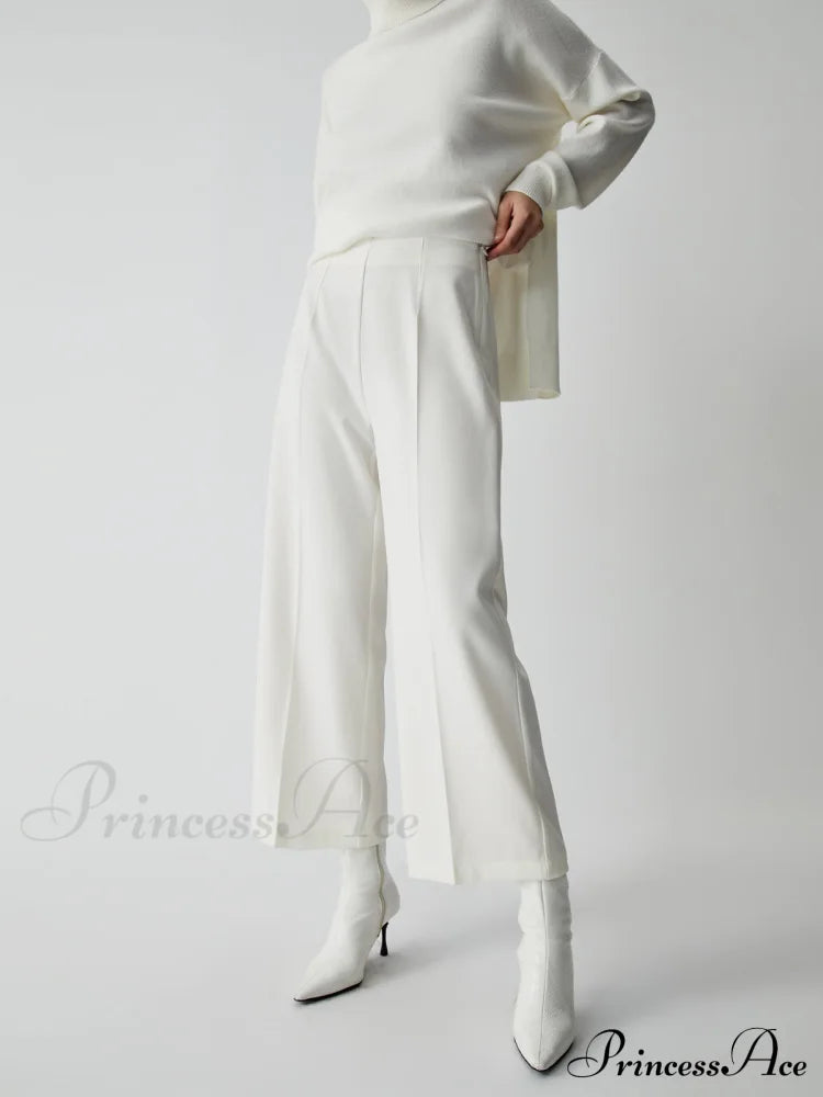 Effortless Wide Graceful Leg Culotte Pants White / Xs