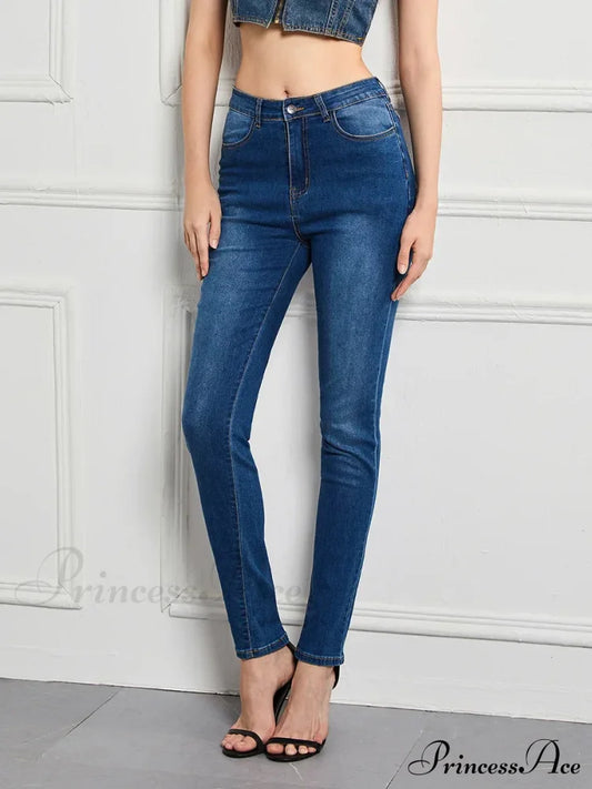 Elastic Slim High Waist Small Feet Casual Autumn Winter Jean