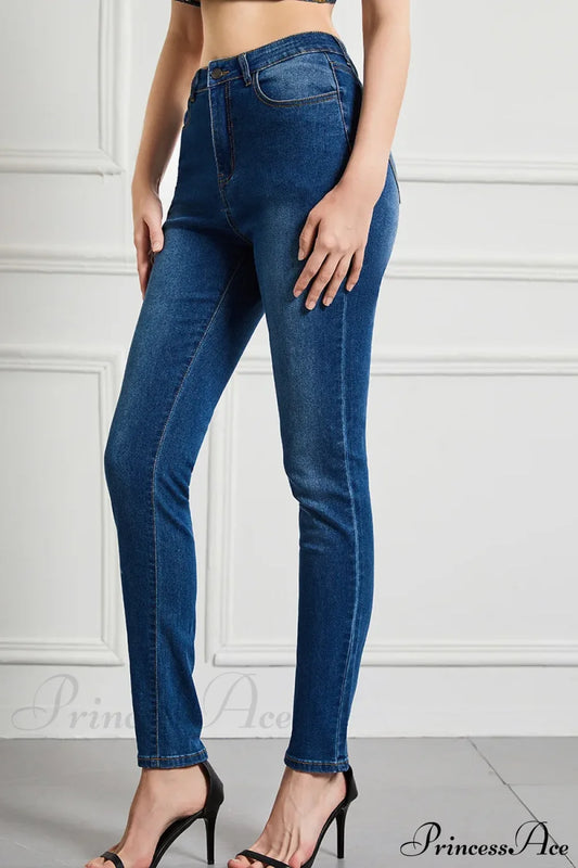 Elastic Slim High Waist Small Feet Casual Autumn Winter Jean