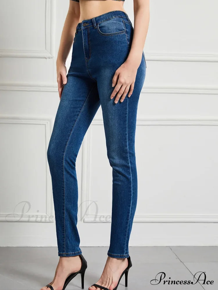 Elastic Slim High Waist Small Feet Casual Autumn Winter Jean