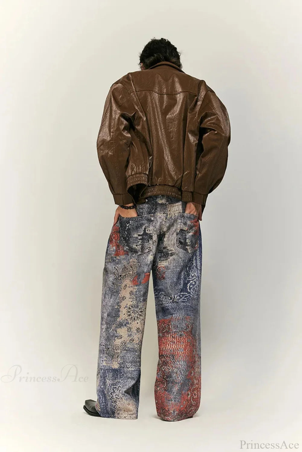 Electronic Print Gothic Denim Pant