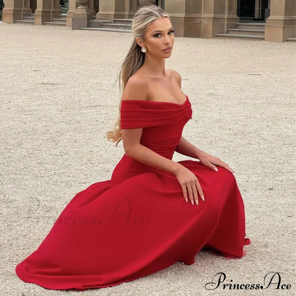 Elegant Backless Patchwork Long Red Sleeveless Bandeau Solid Pleated Wide Skirt Christmas Party