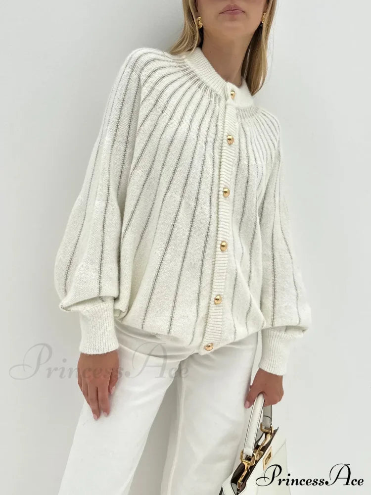 Elegant Batwing Graceful Sleeve Knit Dress White / S Sweaters-L