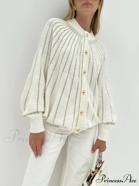 Elegant Batwing Graceful Sleeve Knit Dress White / S Sweaters-L