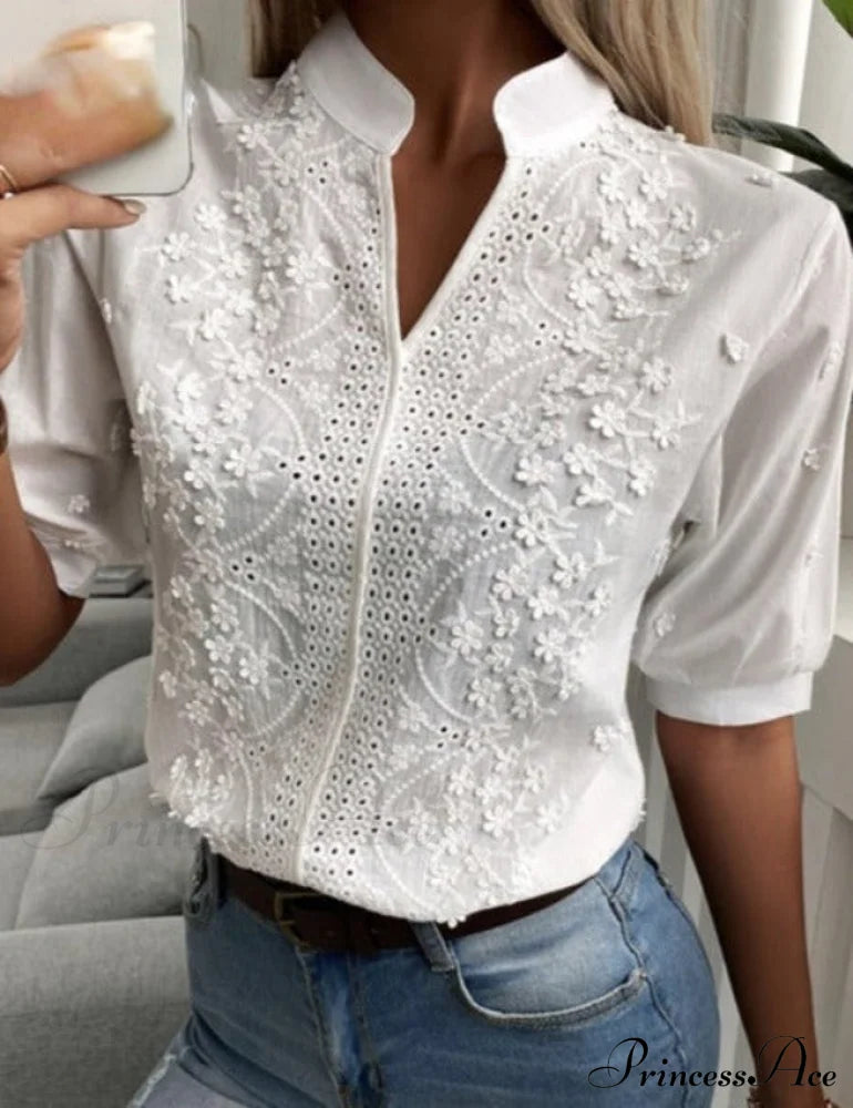 Elegant Diana Blouse White / S Tops & Blouses