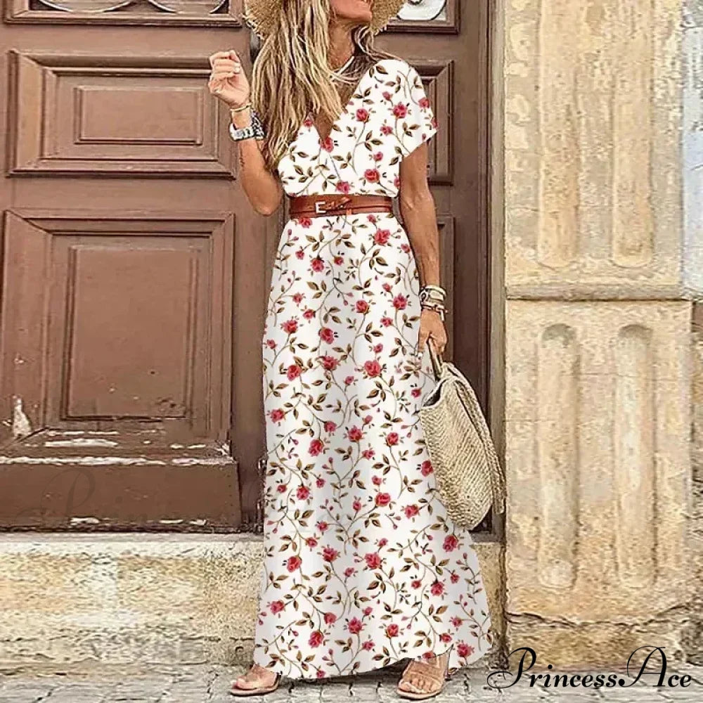 Elegant Evening Summer Long Boho Dress White / S