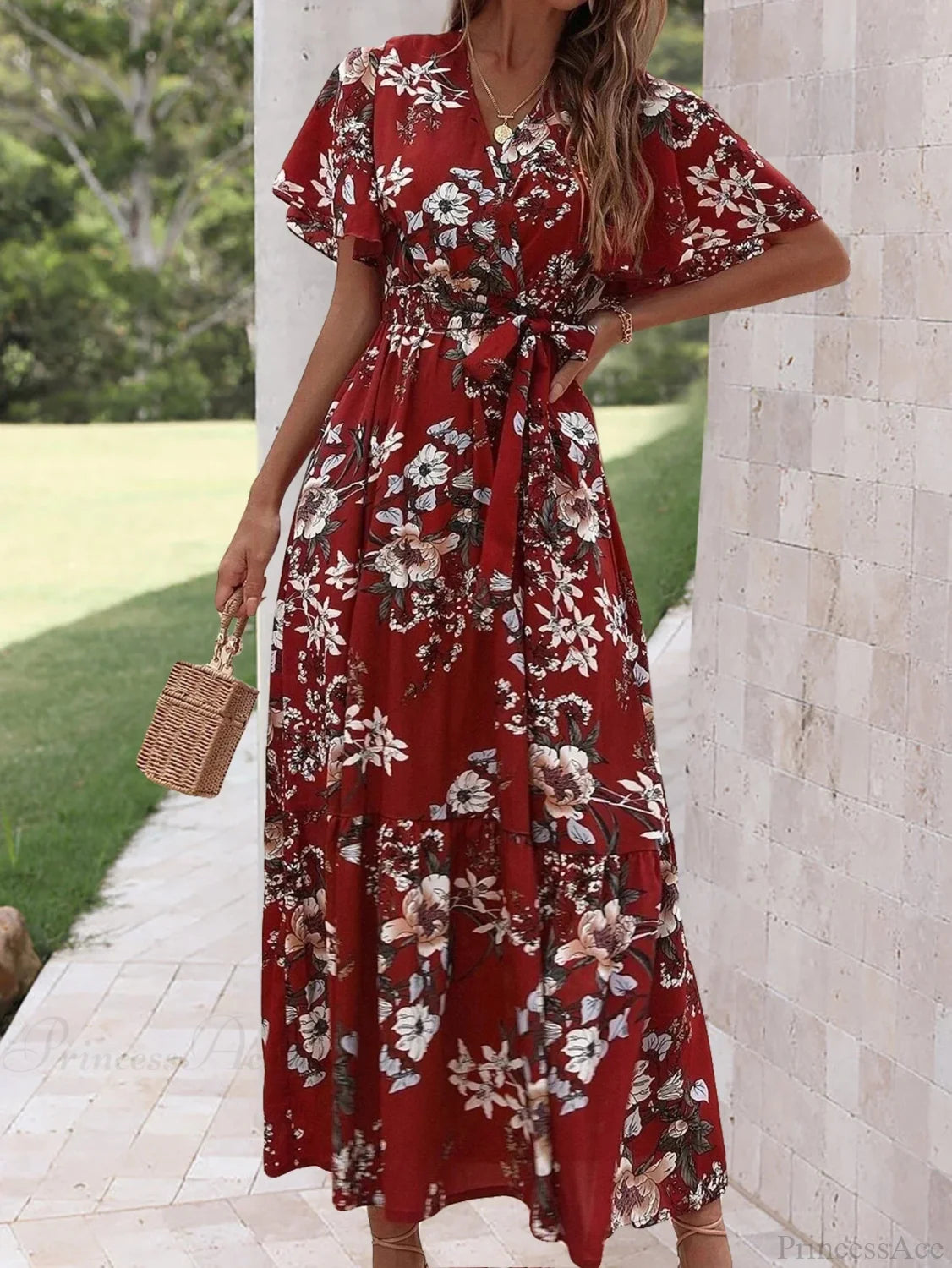 Elegant Floral A-line Dress oldfloraldress-250126