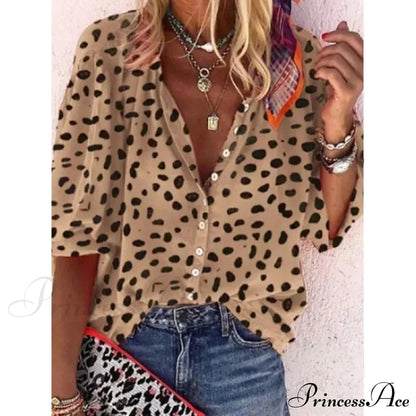 Elegant Loose Abstraction Print Shirt 3 / S