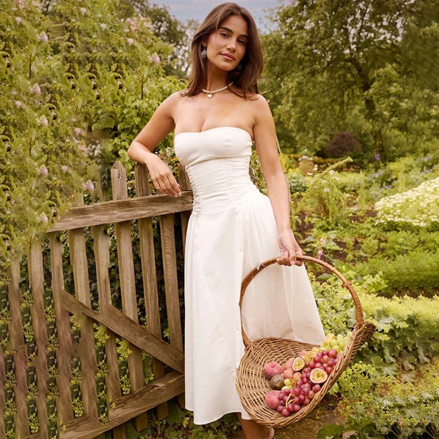 Elegant Midi Waist Wrap A-line Vacation Dress vacationdress-250223