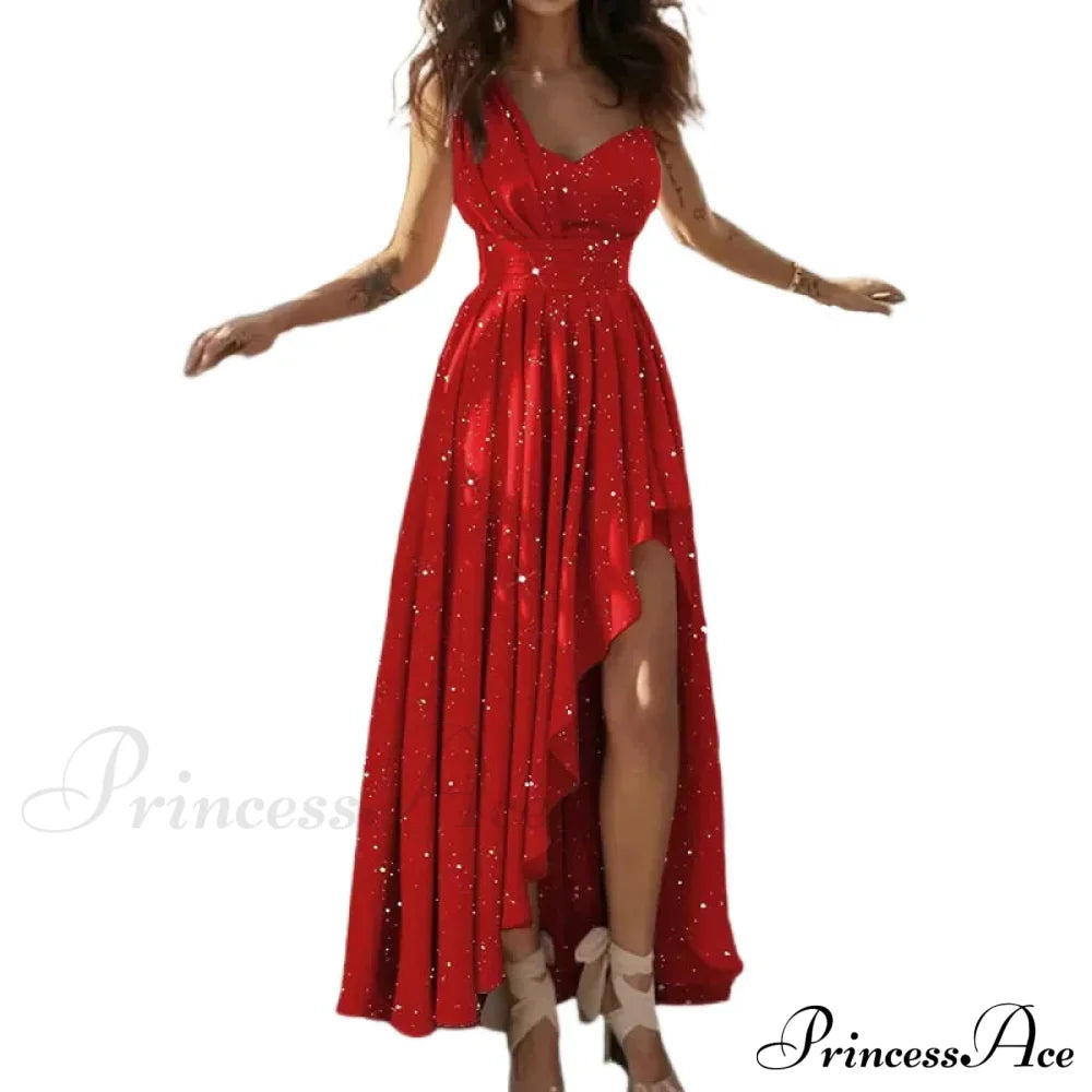 Elegant Red Cocktail Graduation Bridesmaid Formal Christmas Party Dress Dresses-L