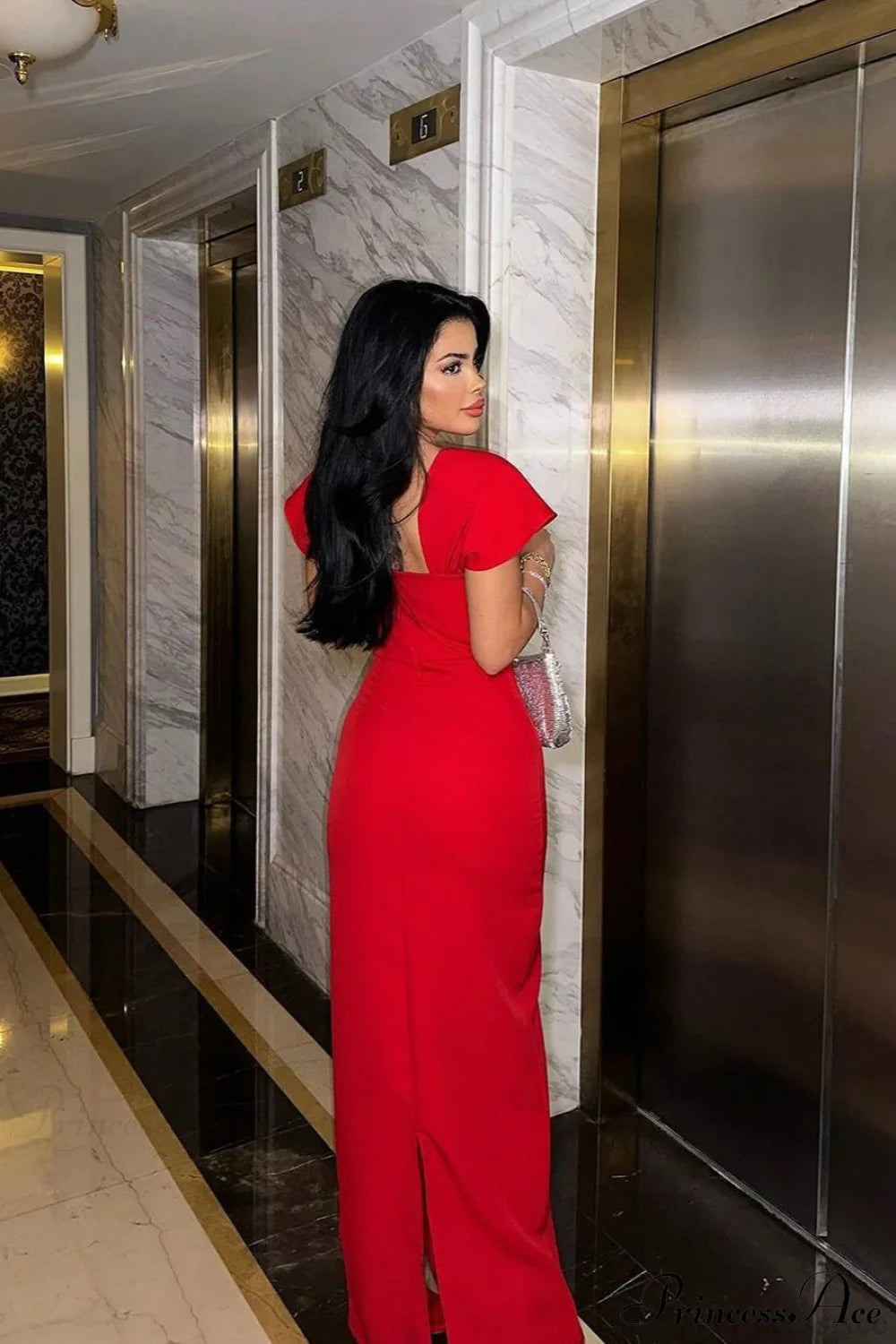 Elegant Rhinestone Strappy Party Dress