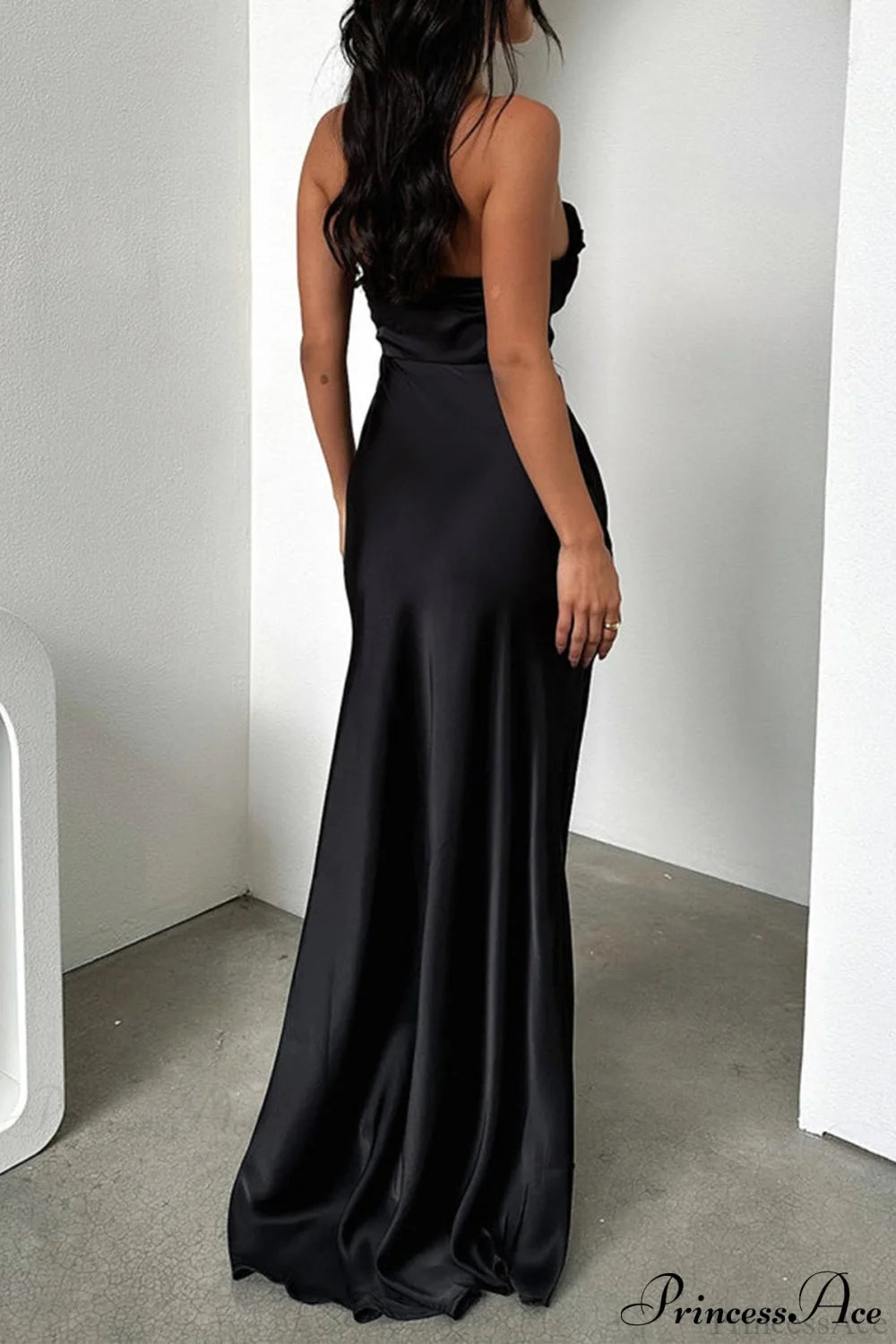 Elegant Ruched Side Slit Party Dress