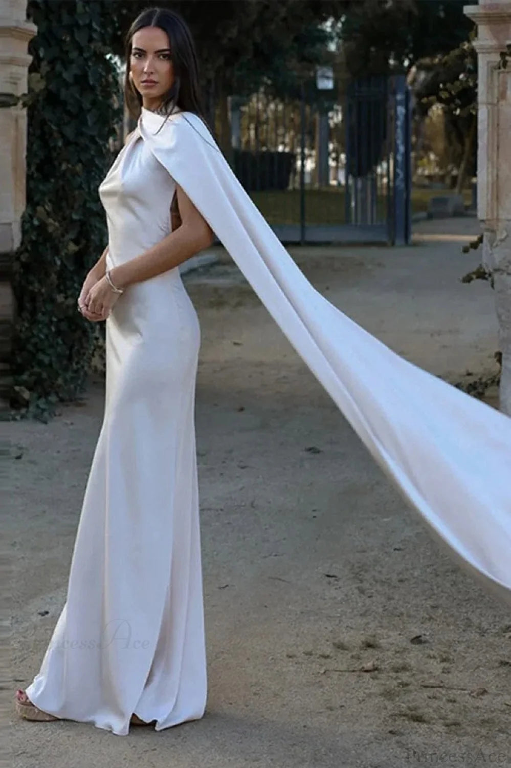 Elegant Satin Halter Dress vacationdress-250223