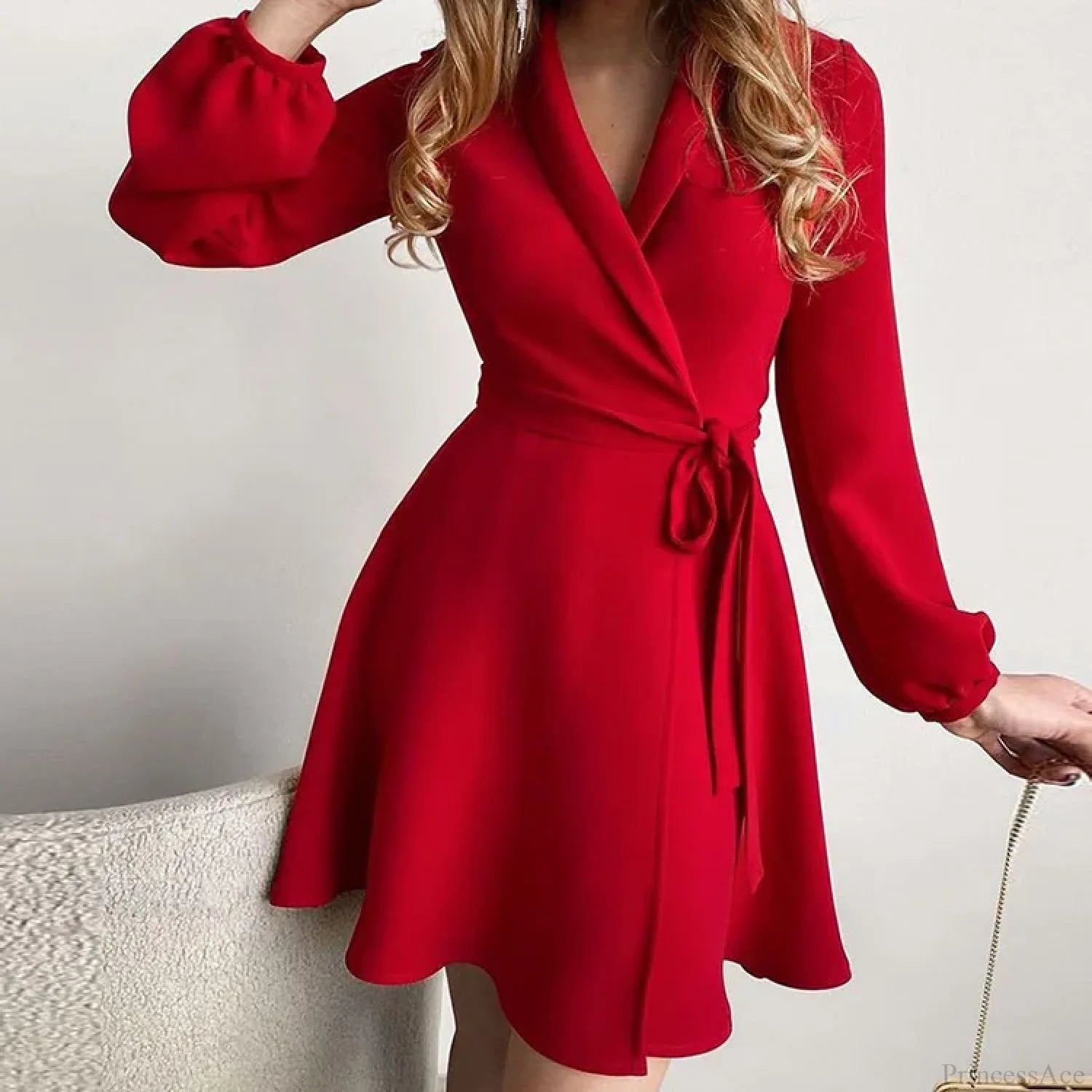Elegant Slim Floral Polo Neck Women’s Dress