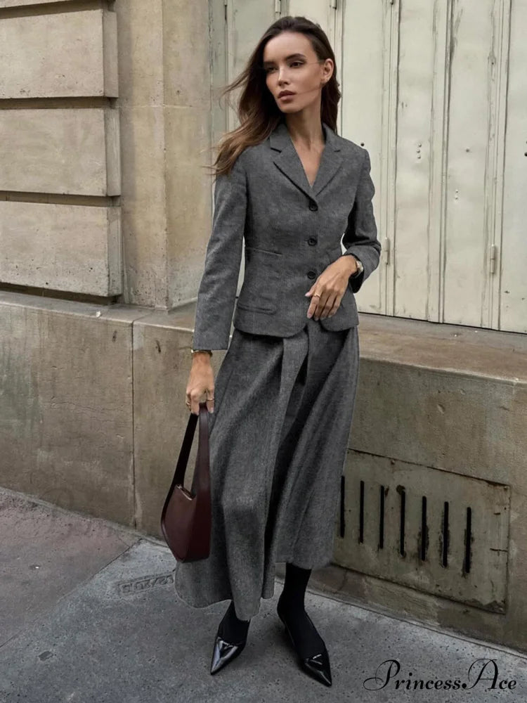 Elegant Solid Graceful Button Down Blazer Blazers