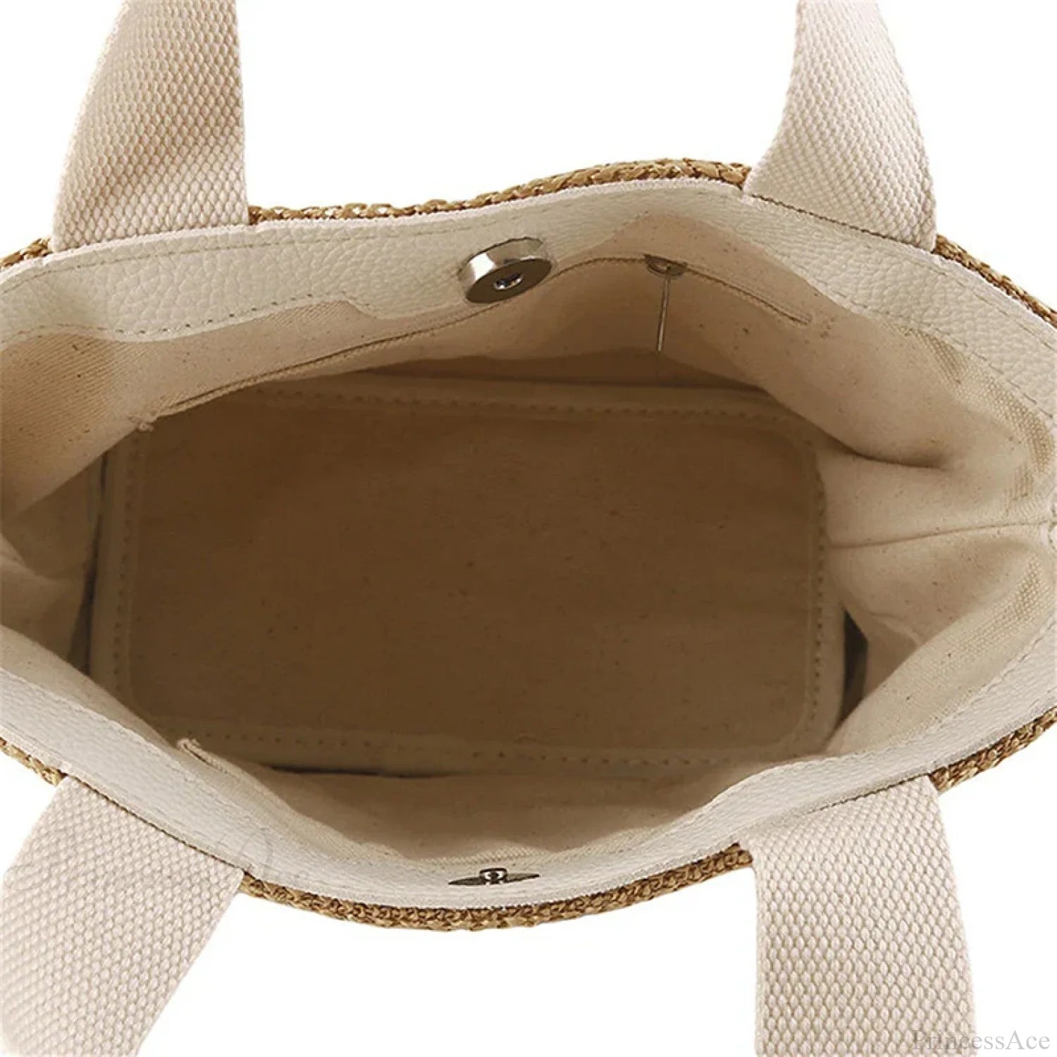 Elegant Straw Woven Beach Casual Top-Handle Shoulder Handbag Beige handbag-250126