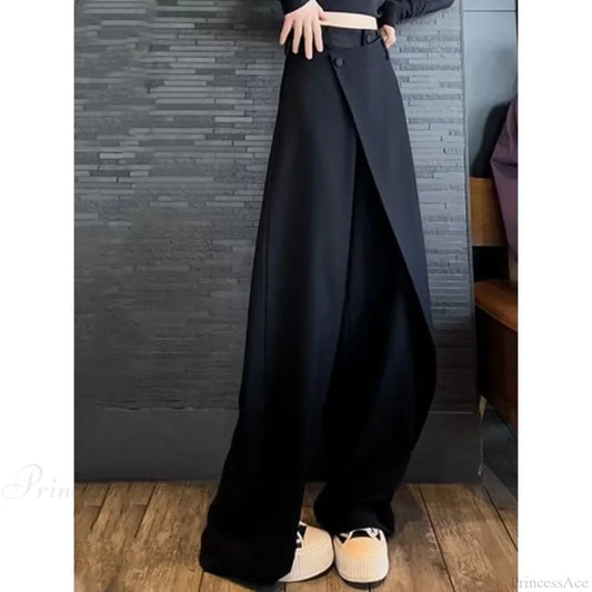 Elegant Vintage Black Suit Pants Women Black / S