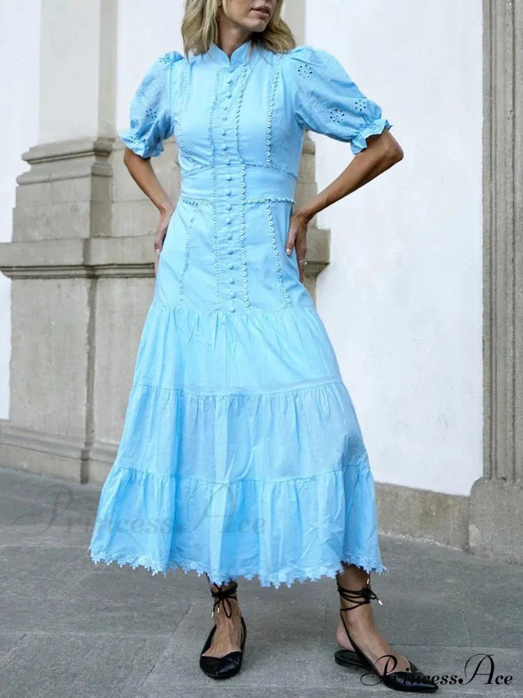 Elizabeta Elegant Maxi Dress M / White